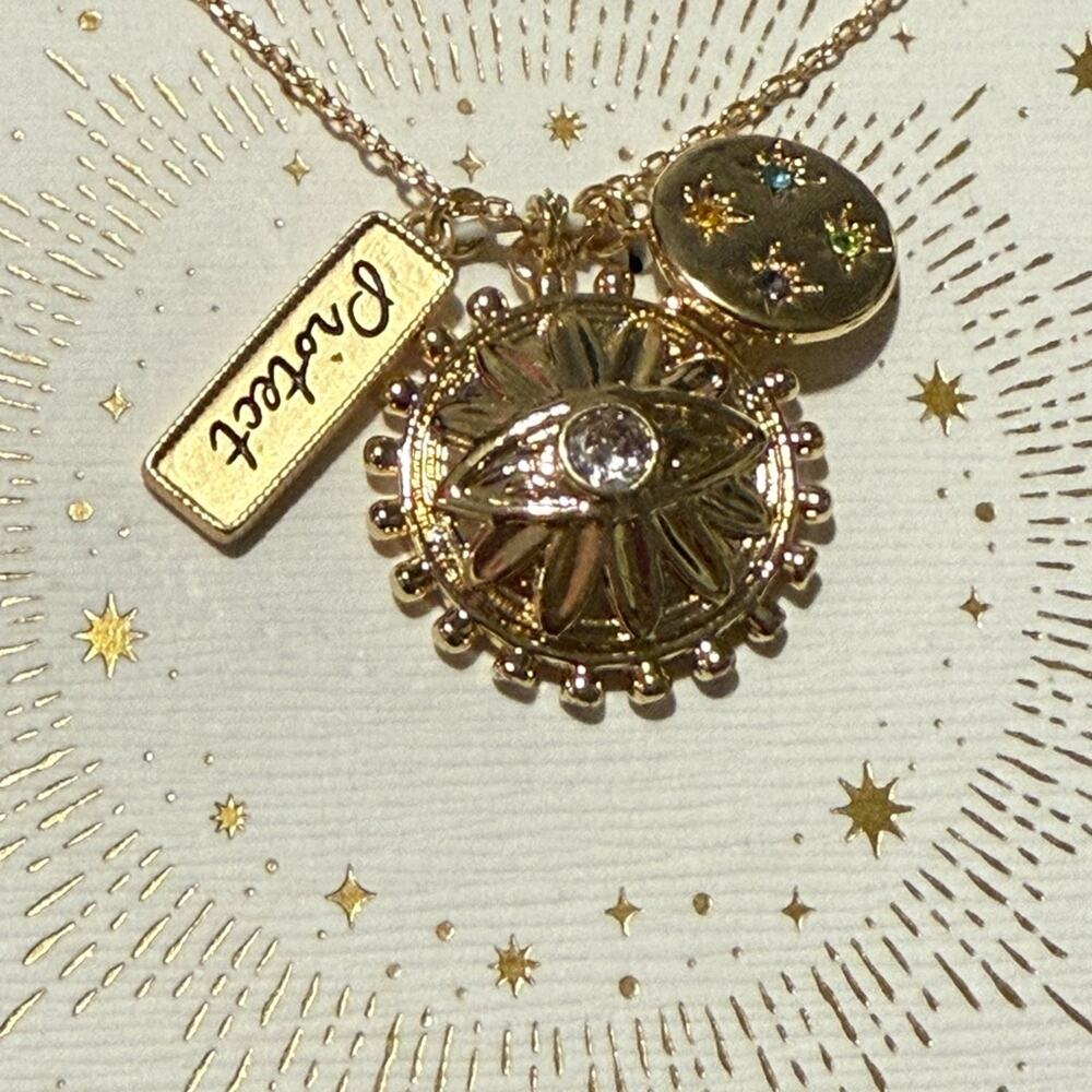 Unwritten Divinely PROTECTED 14k gold flash Plated Pendant Necklace NEW